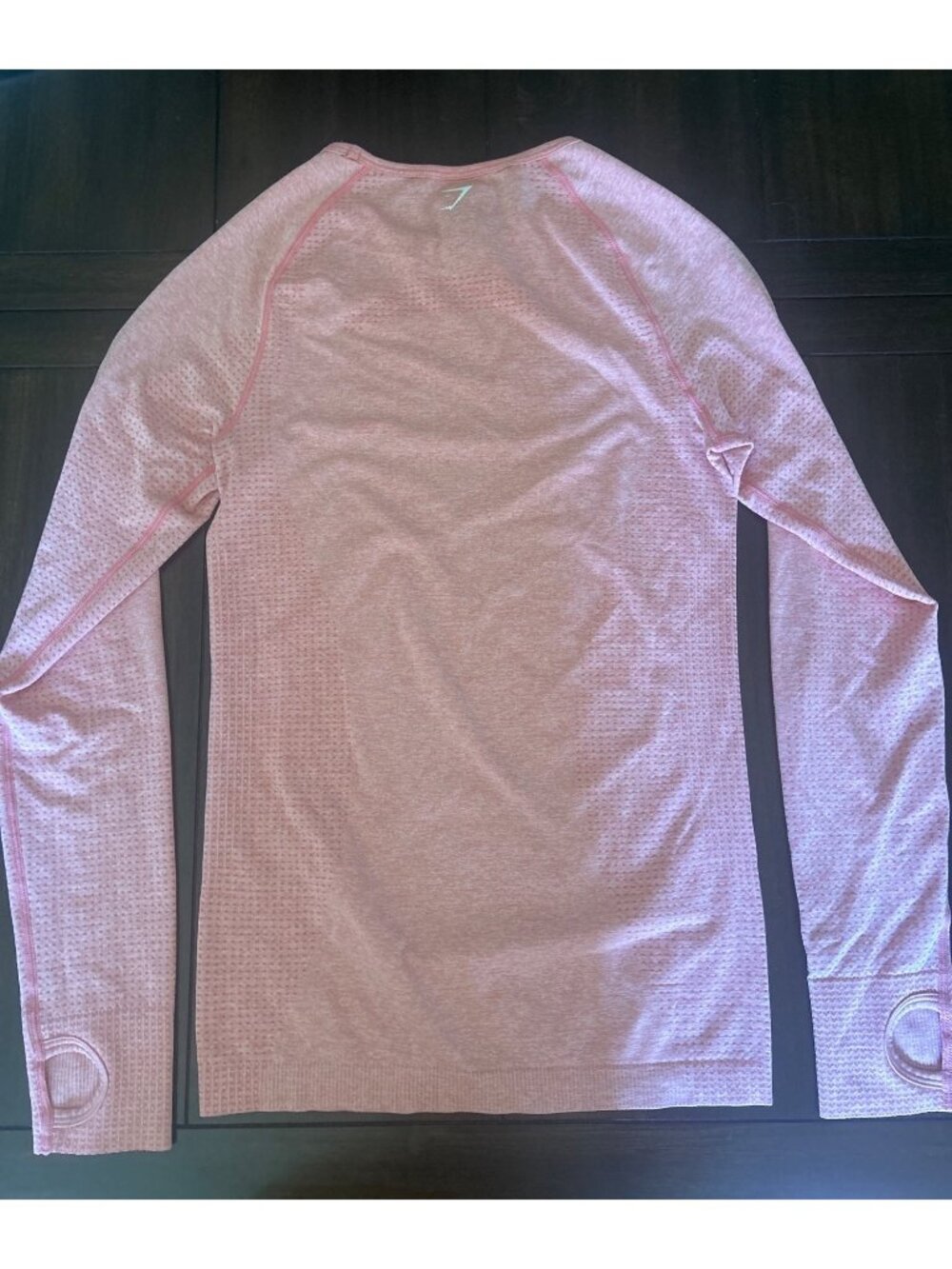 Gymshark Womens Seamless Long Sleeve Workout Top Pink Thumbholes Size S - Picture 2 of 11